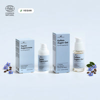 Augen-Routine von Steiger Naturals: Peptid Augencreme und Koffein Augen-Gel