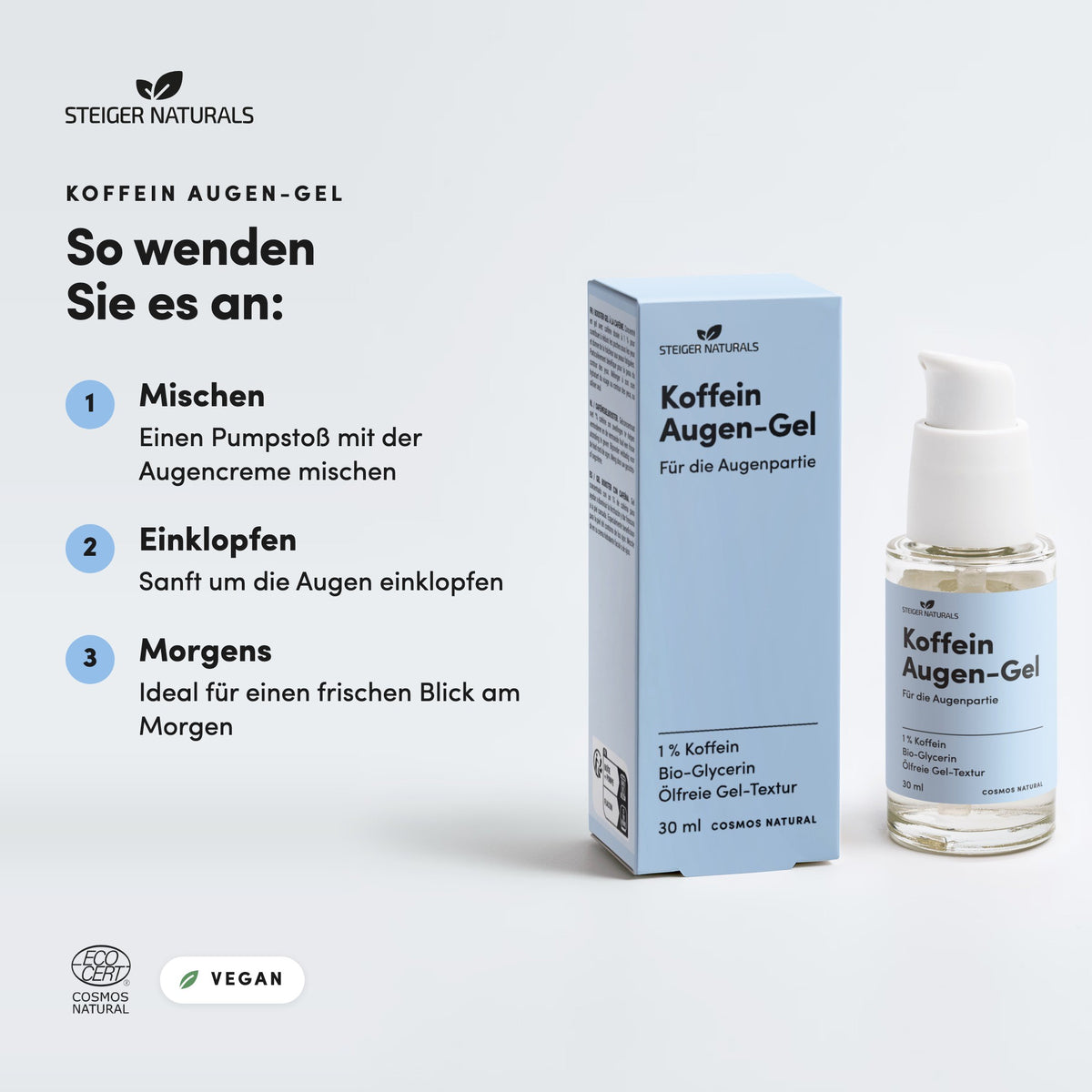 Koffein Augen-Gel: So wenden Sie es an