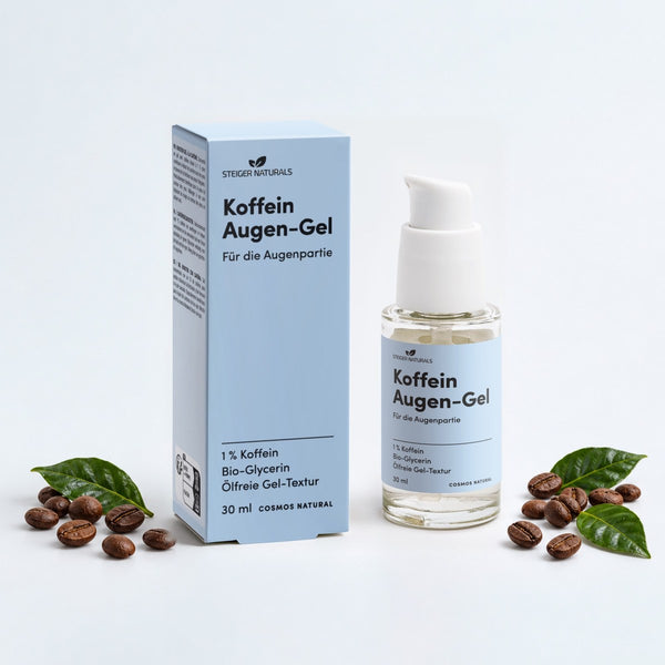 Koffein Augen-Gel von Steiger Naturals mit Zutaten