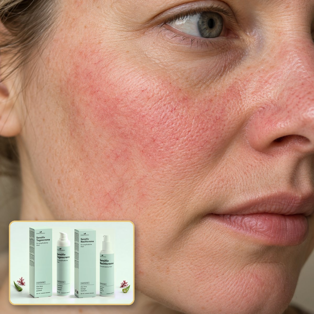 Rote Wangen und die Sensitiv-Routine von Steiger Naturals