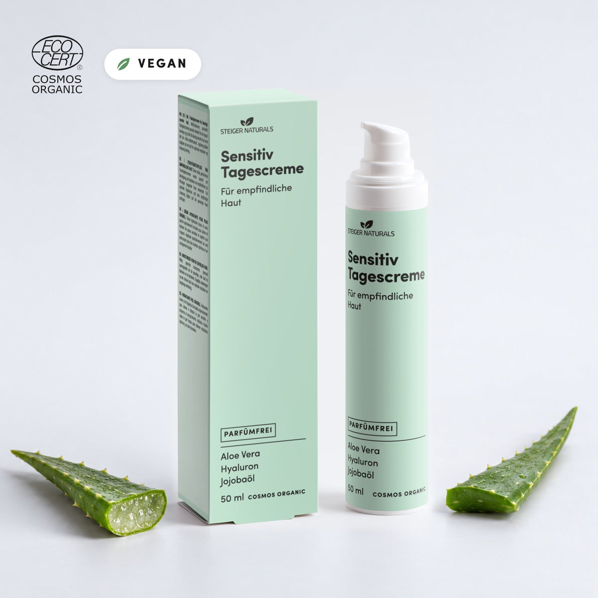 Sensitiv Tagescreme von Steiger Naturals, 50 ml, Ecocert COSMOS ORGANIC, vegan