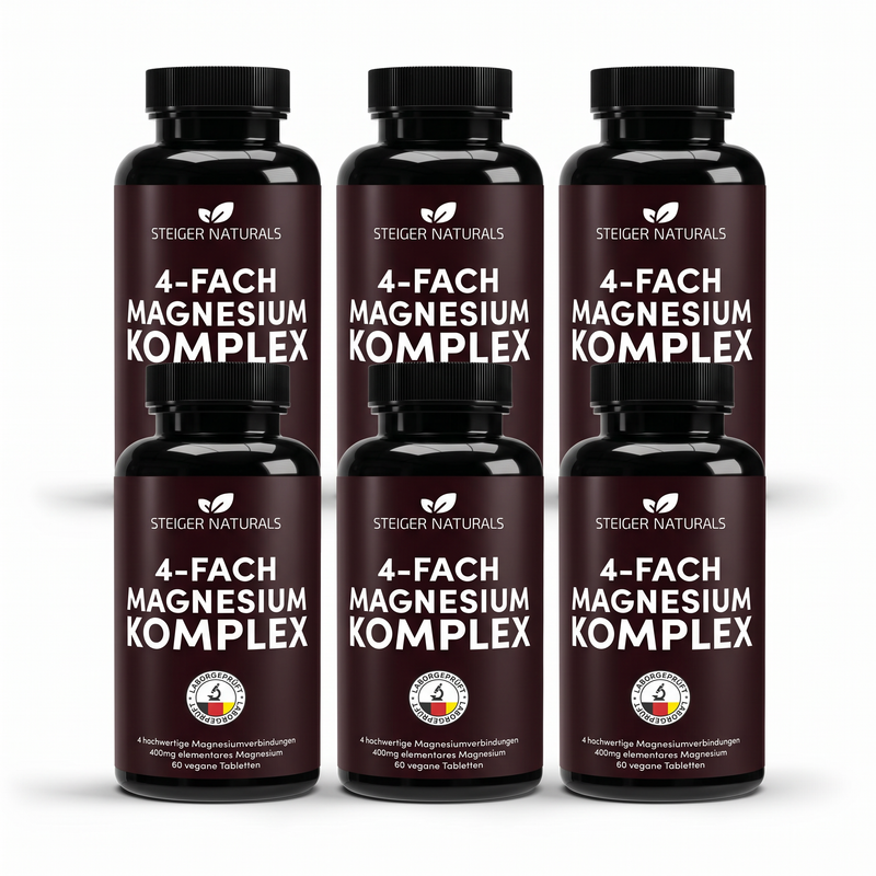 6er-Pack Sparpreis, 6 Monats-Vorrat – Magnesium 4-fach Komplex, 60 Tabletten