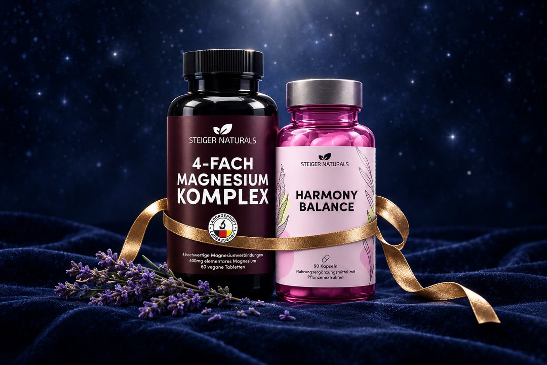 Schlafgut-Set für Frauen: Magnesium 4-fach Komplex und Harmony Balance